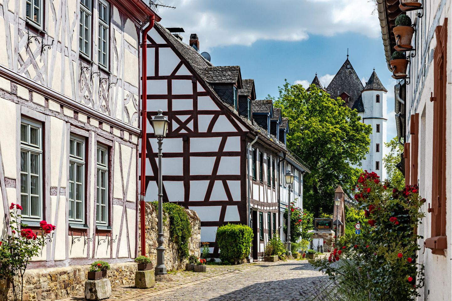 Fachwerkhäuser in der Burgstraße in Eltville am Rhein