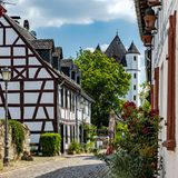 Fachwerkhäuser in der Burgstraße in Eltville am Rhein