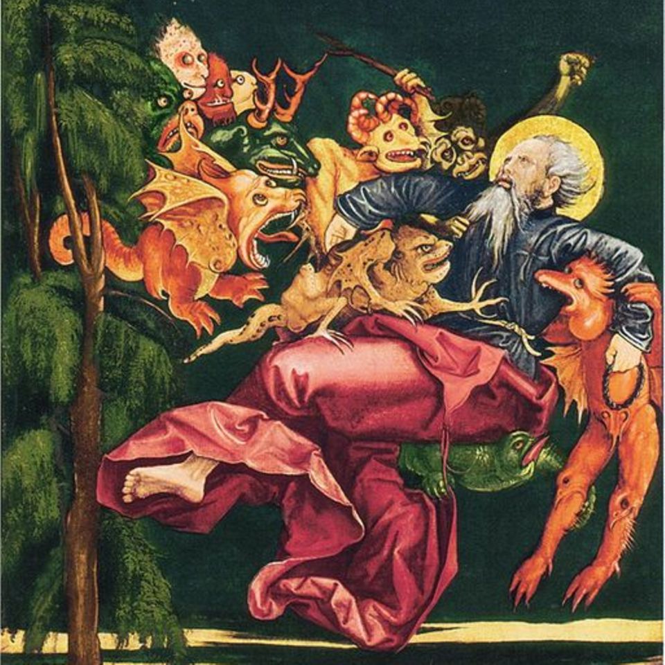 Dämonen, so glaubte man im Mittelalter, würden Menschen in ihrem Alltag quälen und verführen. Hier eine Darstellung des Heiligen Antonius um 1520 aus dem Wallraf-Richartz-Museum in Köln