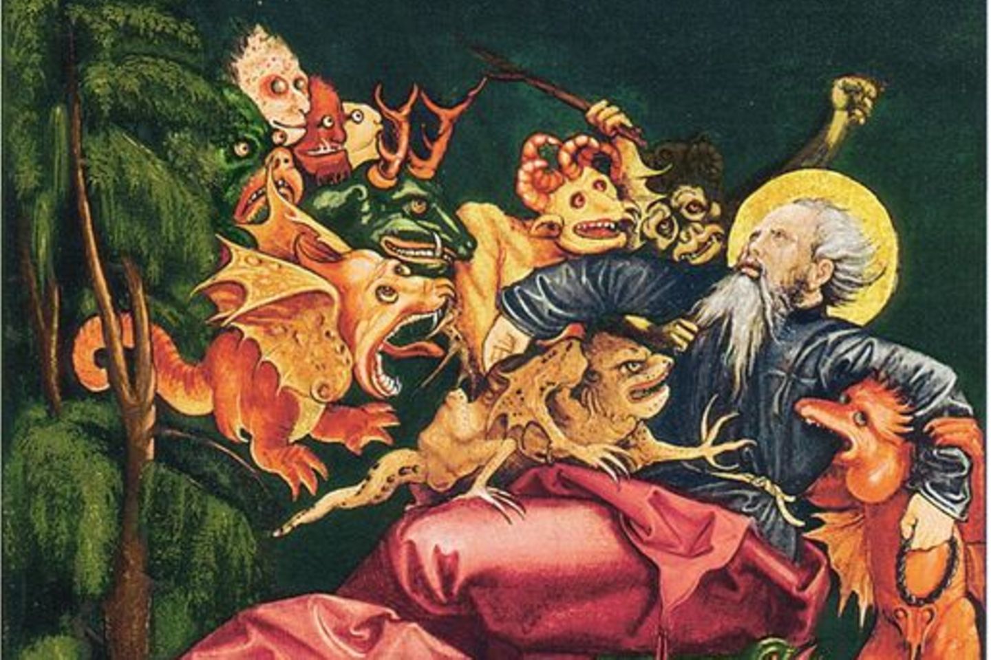 Dämonen, so glaubte man im Mittelalter, würden Menschen in ihrem Alltag quälen und verführen. Hier eine Darstellung des Heiligen Antonius um 1520 aus dem Wallraf-Richartz-Museum in Köln