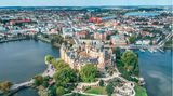 Luftaufnahme von Schwerin und dem Schweriner Schloss