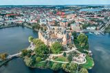 Luftaufnahme von Schwerin und dem Schweriner Schloss