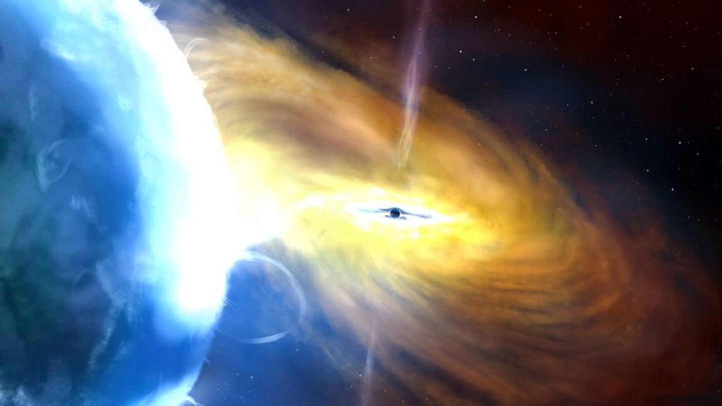 Die von der Universität von Southampton herausgegebene Illustration zeigt eine künstlerische Darstellung der gravitationsbedingt