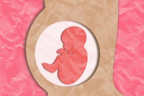 Illustration einer Schwangeren mit einem Baby im Bauch