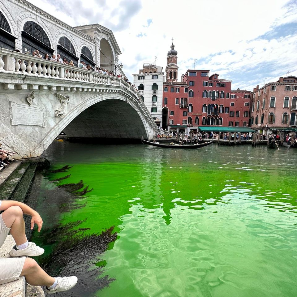 Canal Grande leuchtet grün