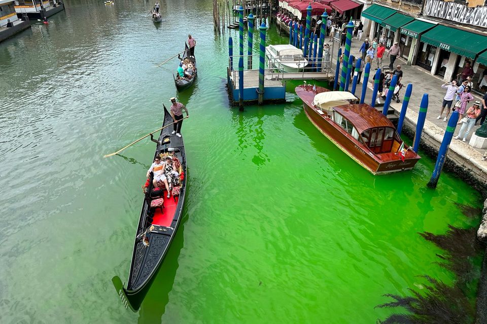 Grüner Canal Grande in Venedig