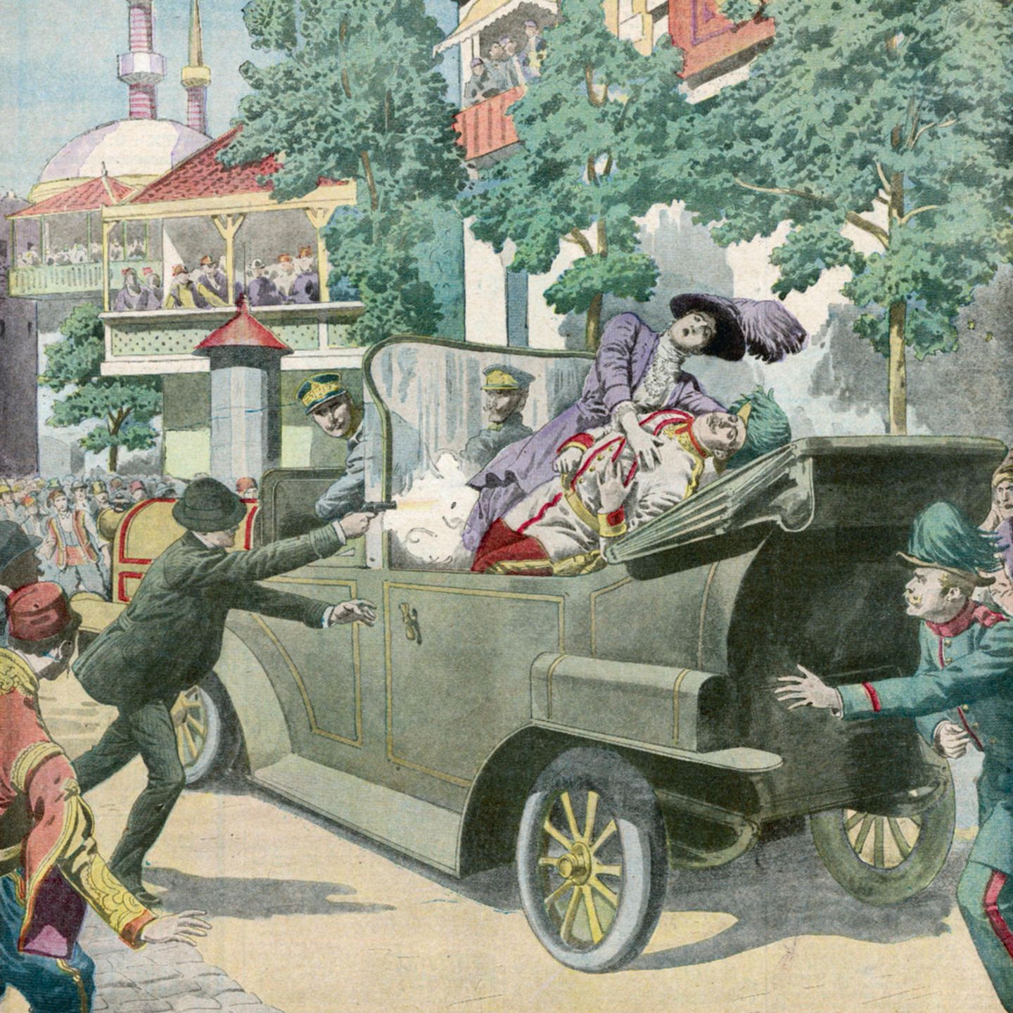 Erster Weltkrieg: Der serbische Nationalist Gavrilo Princip feuert am 28. Juni 1914 auf das österreichisch-ungarische Thronfolgerpaar. Das Attentat wird zum Zündfunken für den Ersten Weltkrieg