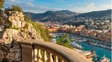iew from Colline du Chateau down to Port Lympia, Nice, Cote d'Azur, France, Europe