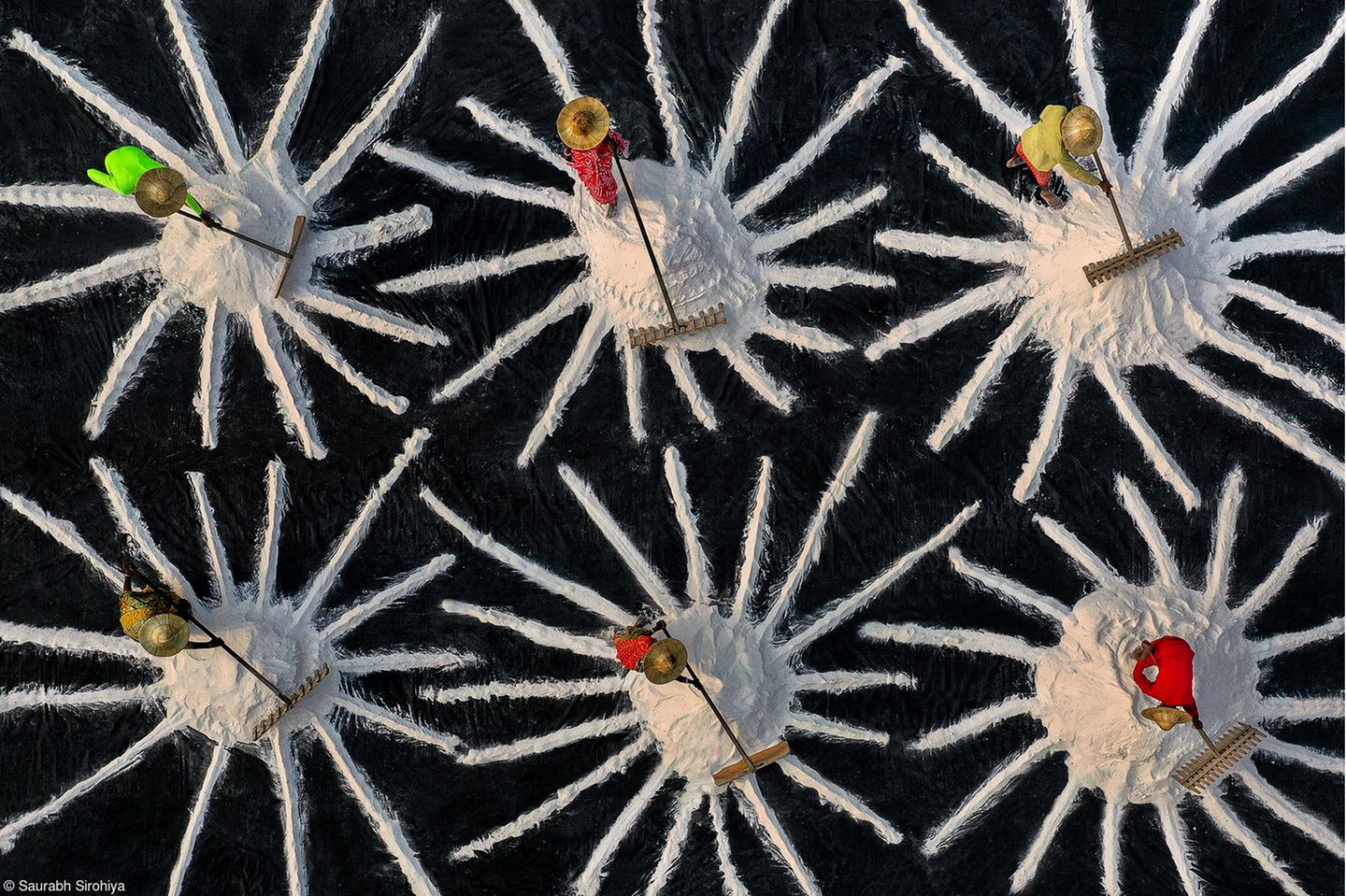 "Salt Farm Workers Harvesting"