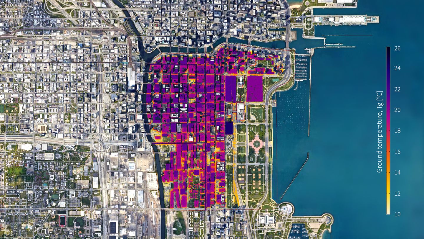 Die Bodentemperaturen in Chicago: Unterirdische Wärmeinseln können thermisch bedingte Bodenverformungen und -verschiebungen verursachen