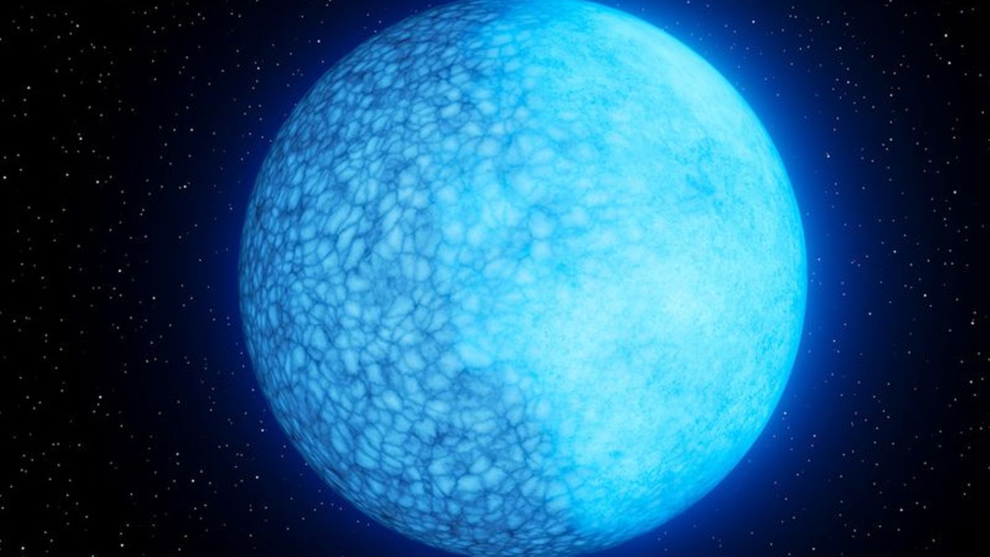 Künstlerische Darstellung des zweigesichtigen Weißen Zwergsterns Janus