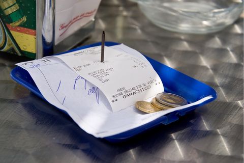 Rechnung im Restaurant in Spanien