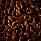 Leinsamen in Nahaufnahme