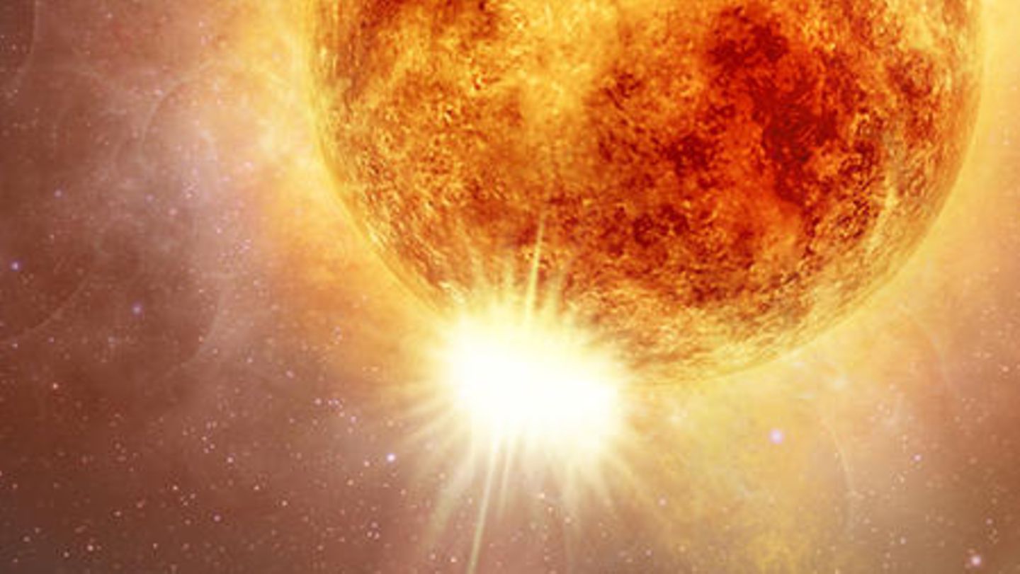 Beteigeuze ist ein Roter Riesenstern, der bis zu 19 Mal mehr Masse enthält als unsere Sonne