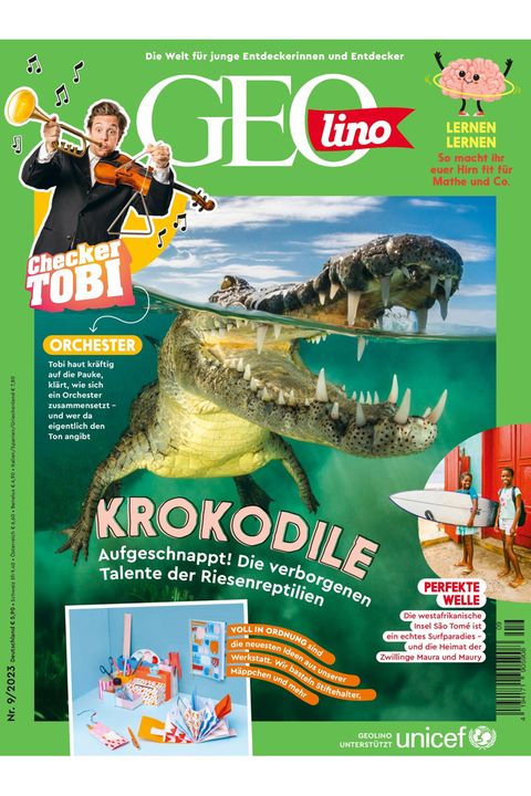 Das GEOlino-Cover. Thema: Krokodile