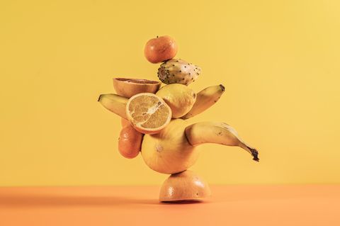 Zerteiltes und gestapeltes Obst