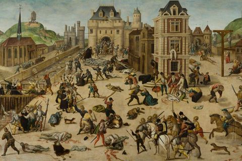 Blutbad Bartholomäusnacht oder Pariser Bluthochzeit Gemälde von Francois Dubois, um 1584