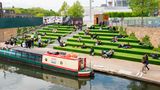 Granary Square Treppen zum Kanal, London