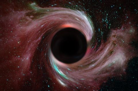 Seit rund einer Dekade ist gewiss: Schwarze Löcher existieren wirklich. Und im Universum gibt es viel mehr von ihnen, als zunächst gedacht (künstlerische Darstellung eines Schwarzen Lochs)