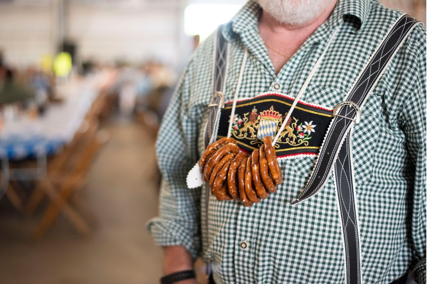 Frankenmuth Oktoberfest in den USA: Fest mit Erlaubnis aus München Ein Mann in Tracht auf dem Frankenmuth Oktoberfest
