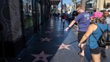 LOS ANGELES, CA - SEPTEMBER 3: Tourists are seen on Hollywood Walk of Fame despite extreme heat in Los Angeles, California, United States on September 3, 2022. Tayfun Coskun / Anadolu Agency