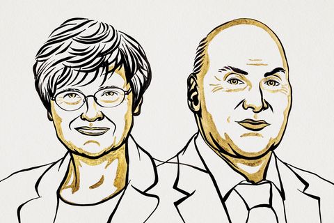Zeichnung von Katalin Karikó und Drew Weissman