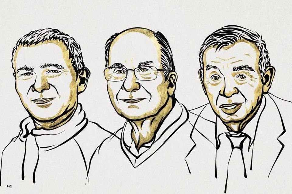 Die drei Gewinner des Nobelpreises für Chemie 2023: Moungi G. Bawendi, Louis E. Brus und Alexei I. Ekimov