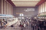 Die Abfertigungshalle vom Flughafen Tempelhof in den 1960er Jahren