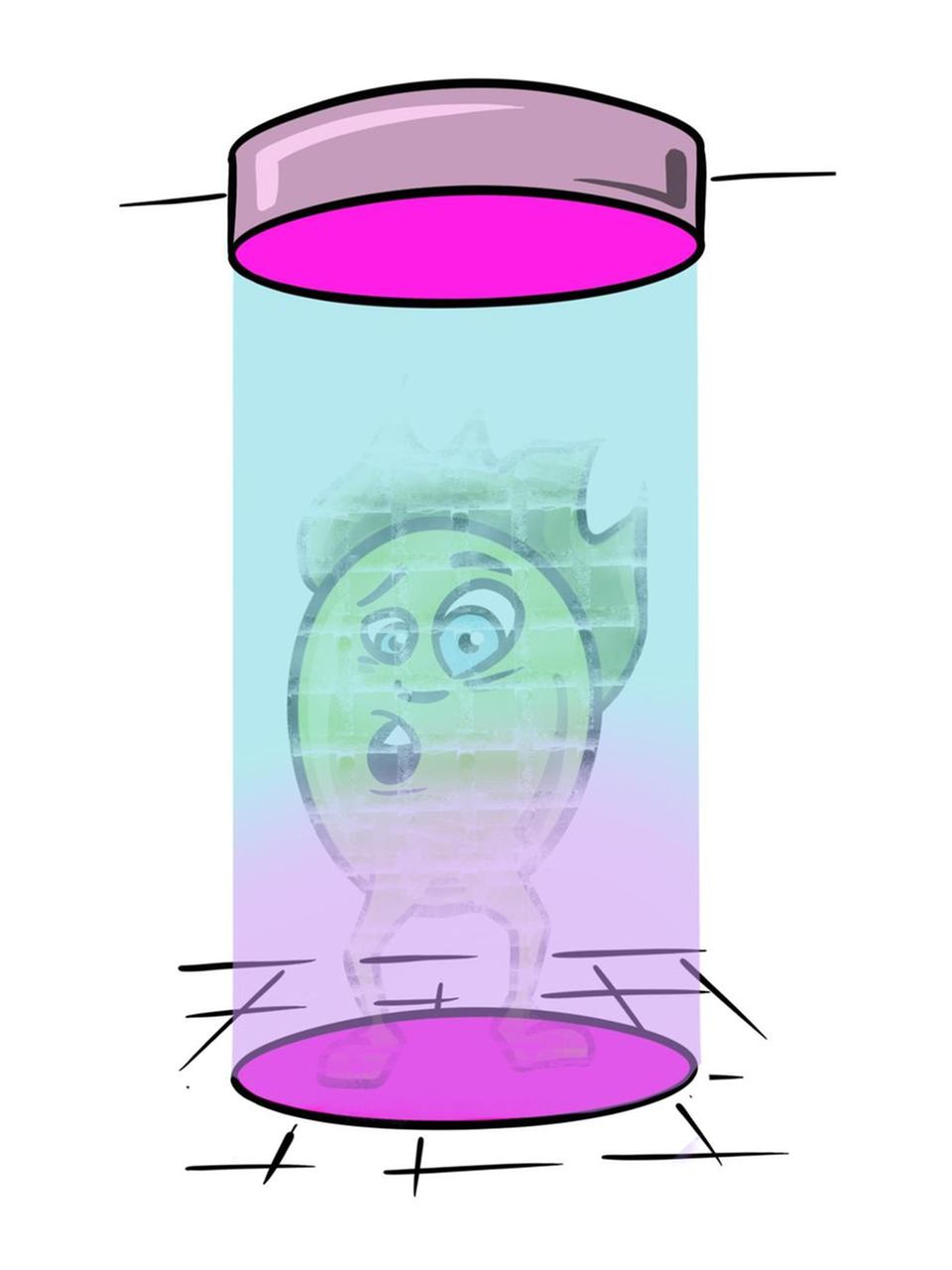 Teilchen löst sich im Transporter auf Teilchen löst sich im Transporter auf