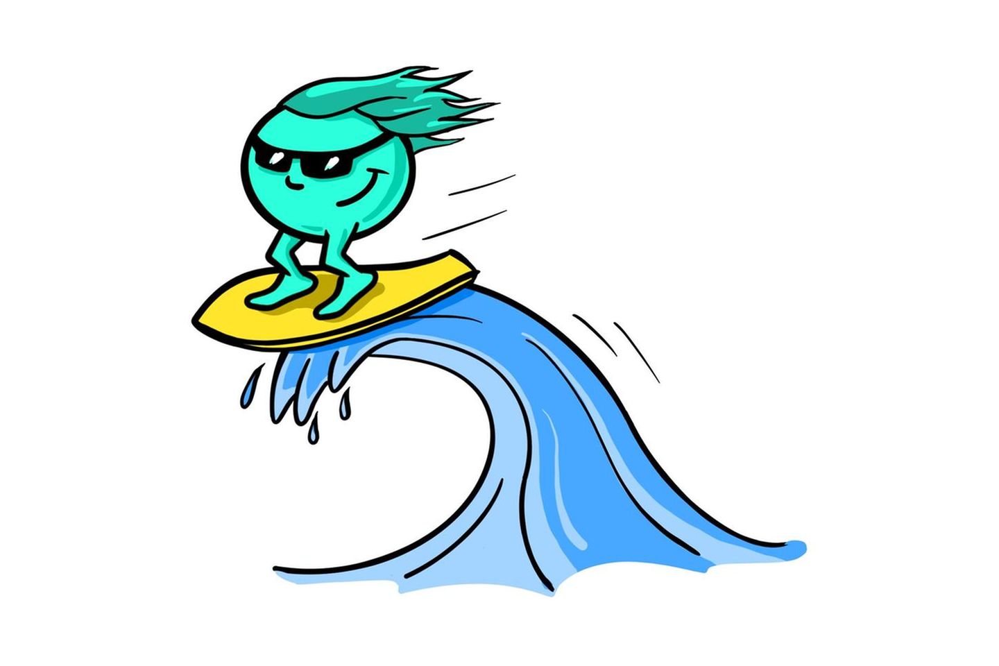 Teilchen surft auf einer Welle / Quantenphysik