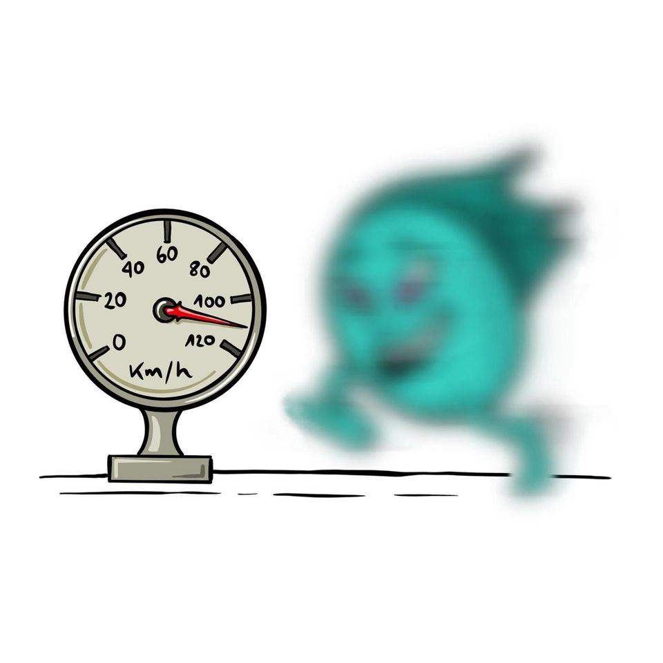 Tachometer neben verschwommenem Teilchen Tachometer neben verschwommenem Teilchen