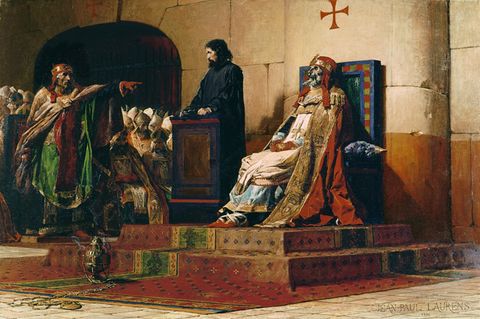 Der in seine Roben gekleidete Leichnam von Papst Formosus