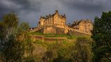 Scotland, Edinburgh, Edinburgh Castle at dusk