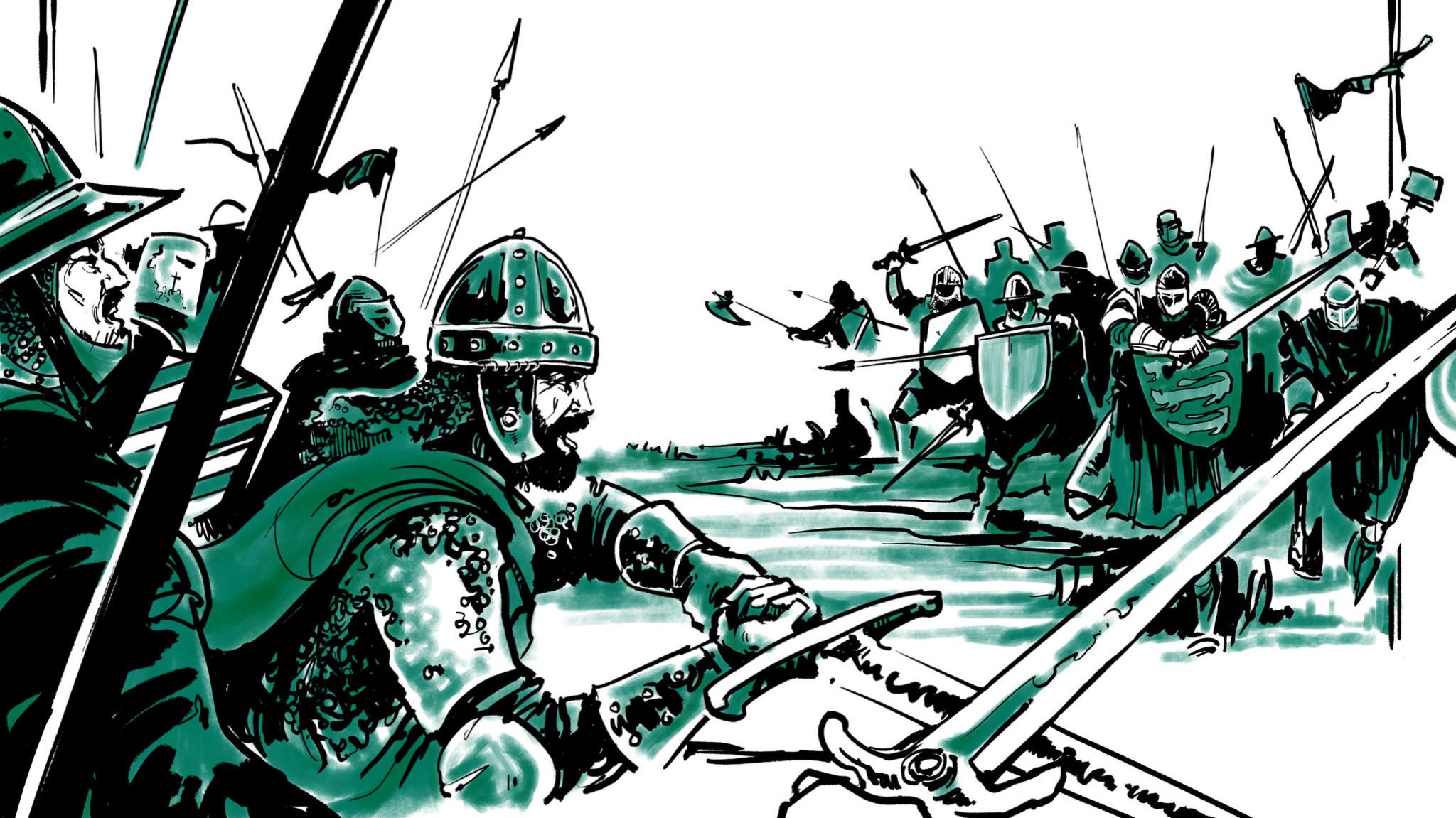 Ritter stürmen aufeinander zu