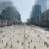 Zentrale Straßenansicht verschwommen