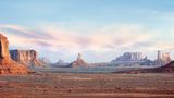 Wohl kein Anblick hat das europäische Bild des Wilden Westens so sehr geprägt wie das Monument Valley in Utah und Arizona, USA. Vor mehr als 1500 Jahren besiedelten Angehörige der Anasazi-Kultur die Gegend. Heute leben hier Navajos und bieten Touren durch die imposante Felslandschaft an