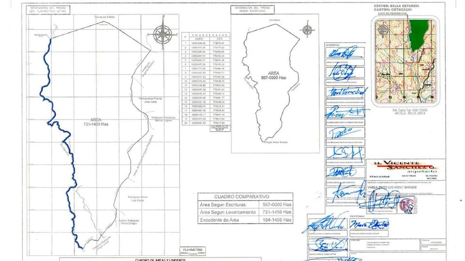 Die Vermessungsurkunde der "Bella Estancia" zeigt den genauen Grundstücksverlauf