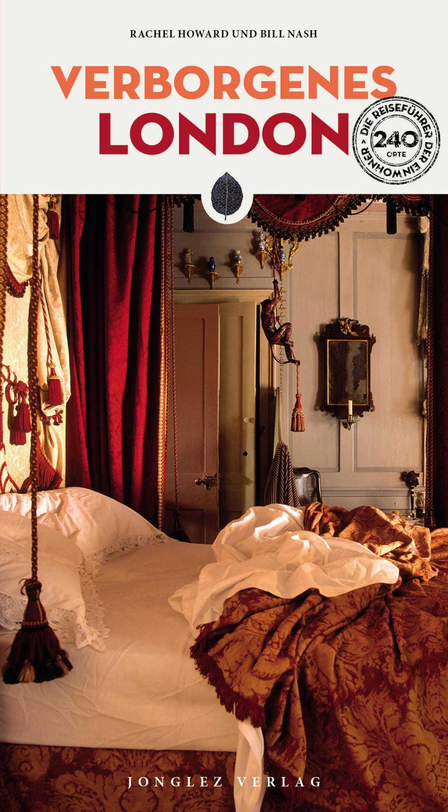 Buchcover mit Bett und Samtvorhang