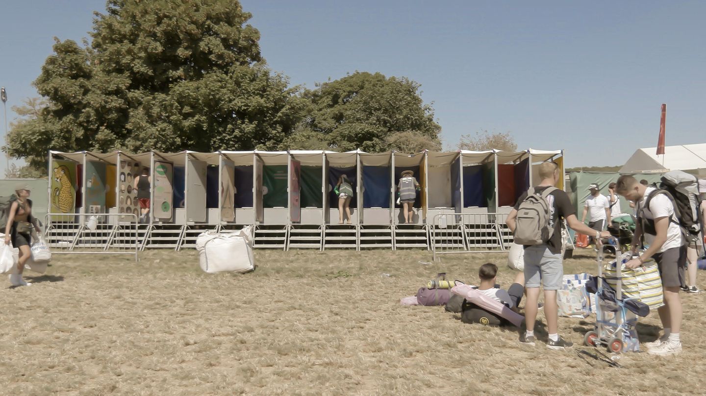 Toiletten auf einem Festival