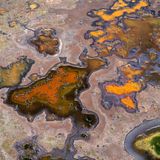 Zerstörte Fläche aus der Vogelperspektive