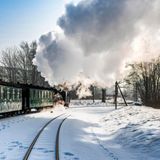 Zug in Winterlandschaft