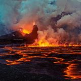 Lava spuckender Nyiragongo, Demokratische Republik Kongo