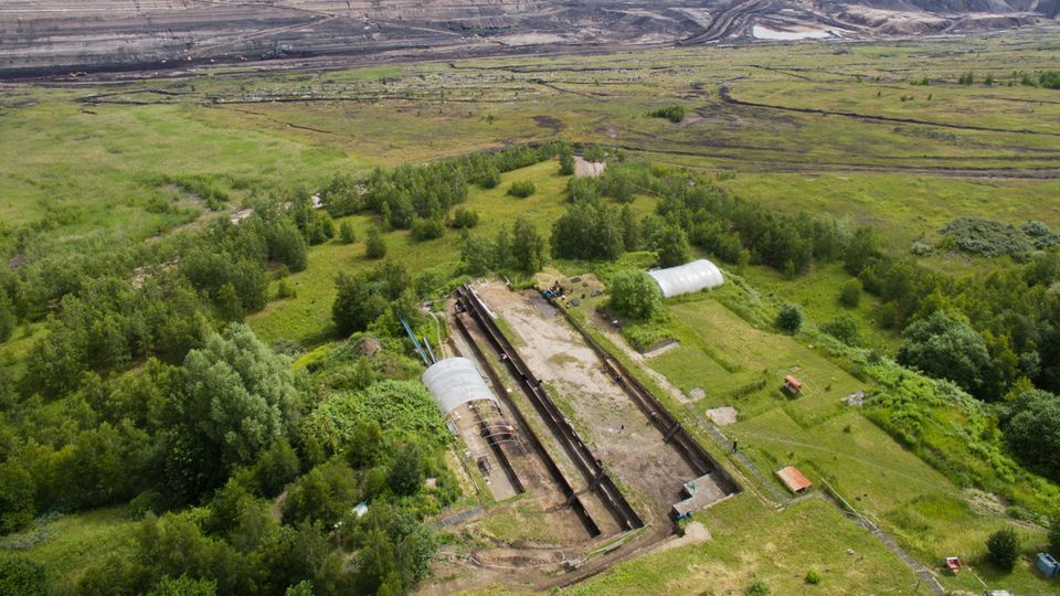 Luftaufnahme Ausgrabungsstätte Schöningen