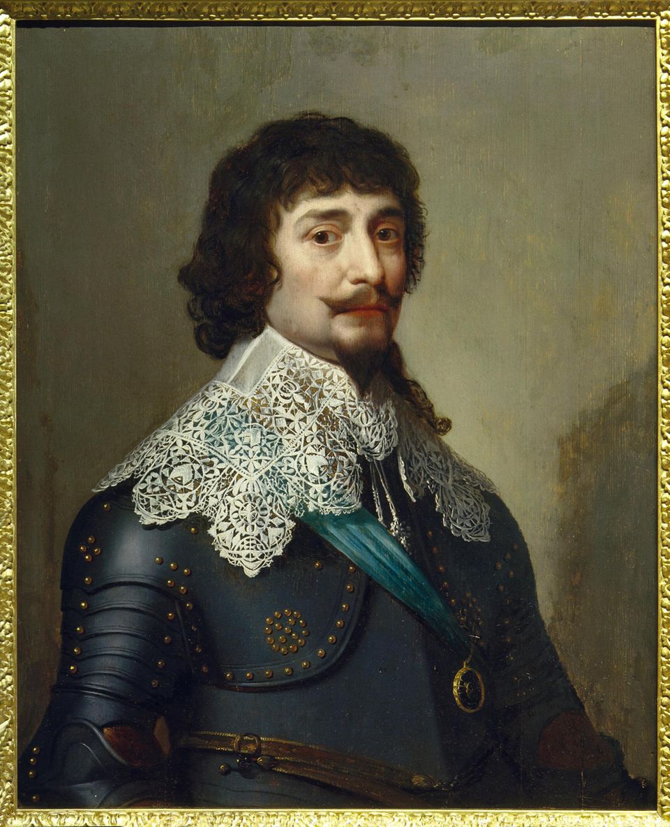 Porträt von Friedrich V. mit Bart und Spitzenkragen
