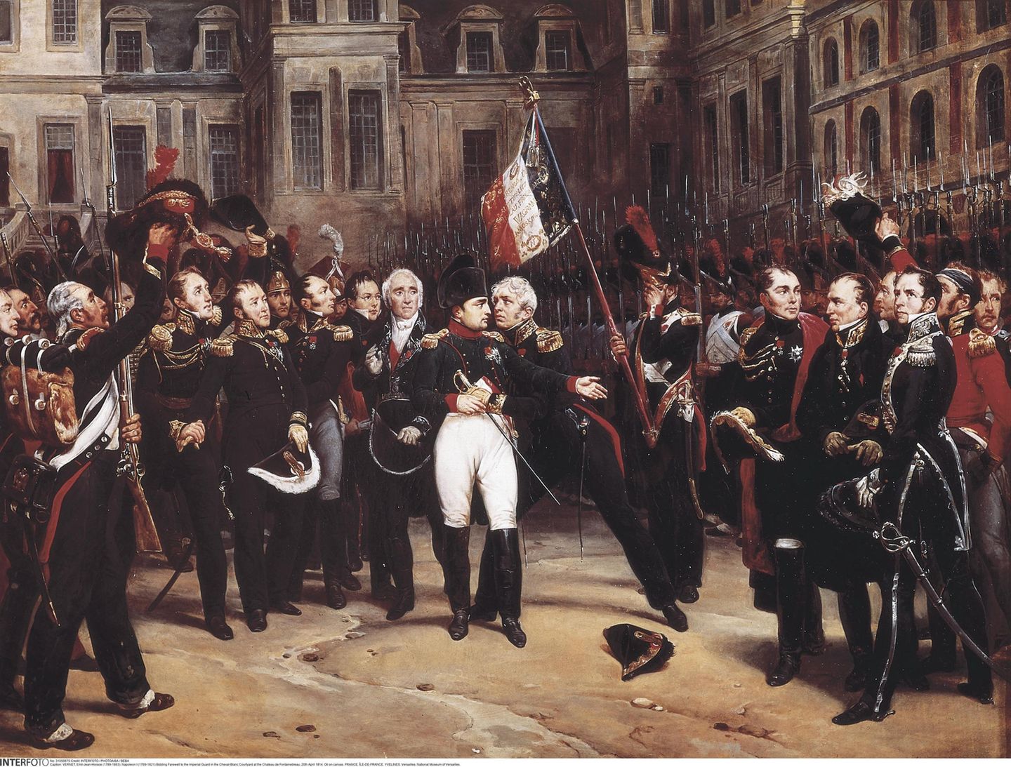Napoleon schrieb ihr einen rührenden Abschiedsbrief Napoleon inmiten der Kaisergarde