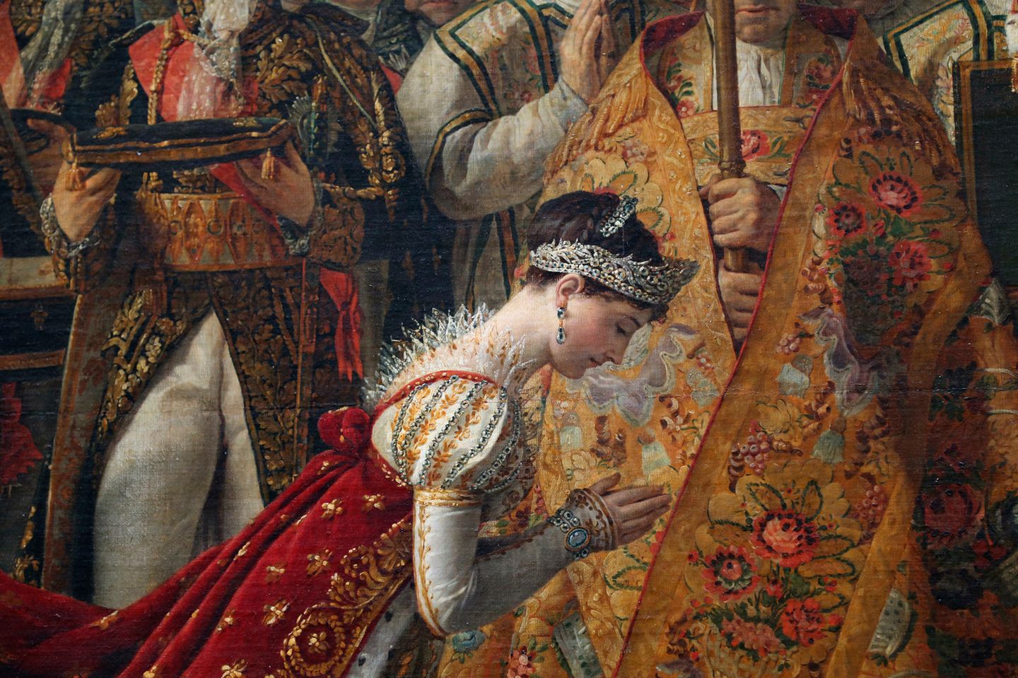 Sie hieß überhaupt nicht Joséphine Josephine kniet mit gebeugtem Kopf vor Napoleon