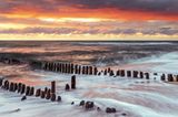 Buhnen am Strand von Rantum auf Sylt