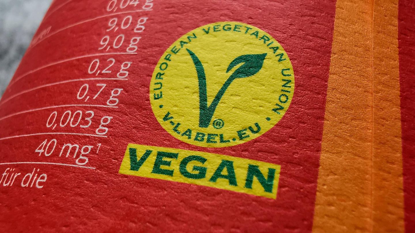 Lebensmittelverpackung mit Vegan Label Lebensmittelverpackung mit Vegan Label