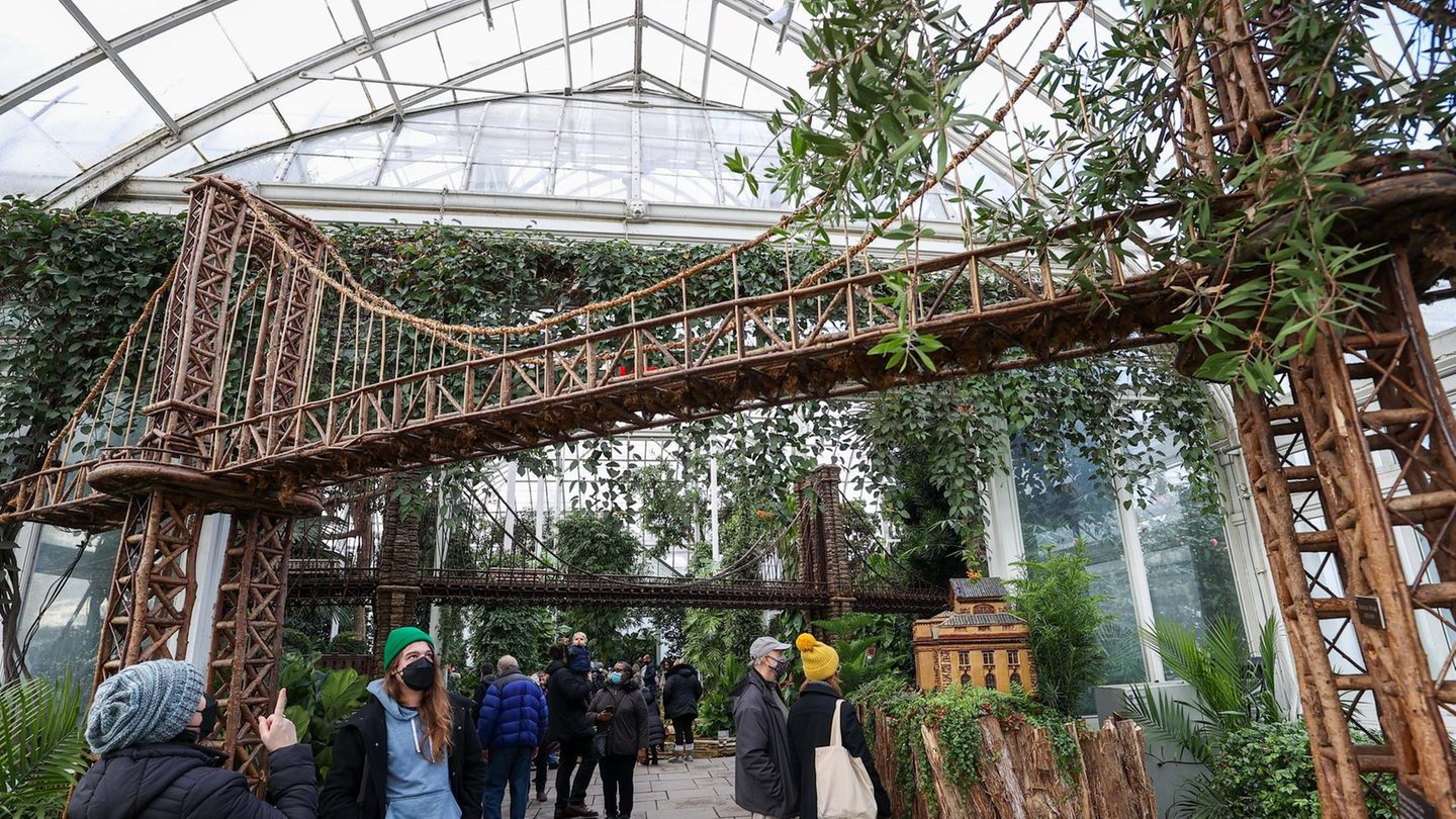 Die Holiday Train Show im Botanical Garden in New York