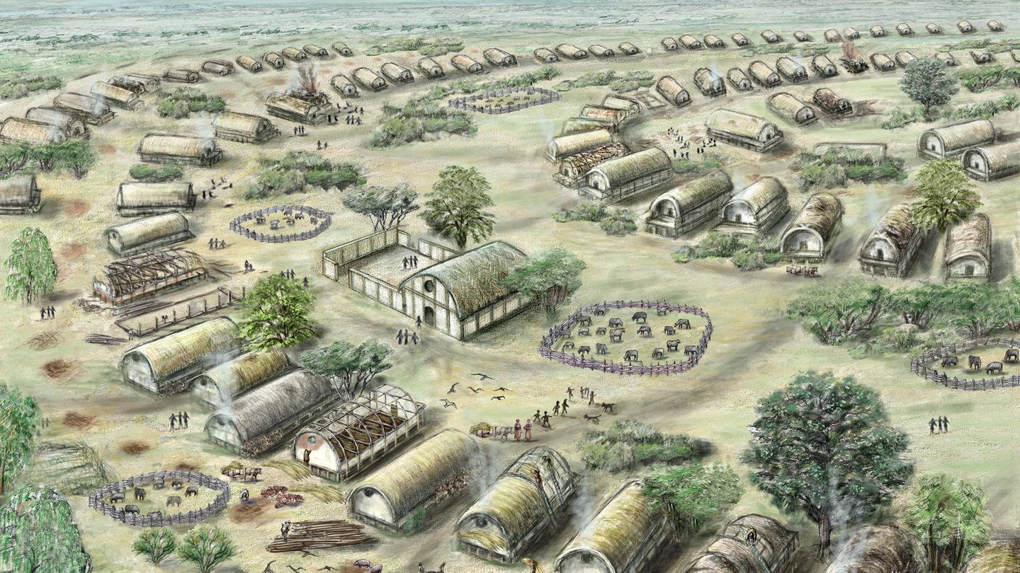 Illustration einer frühen Megasiedlung